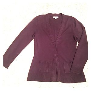 Coldwater Creek Eggplant 🍆 Cardigan with Pockets